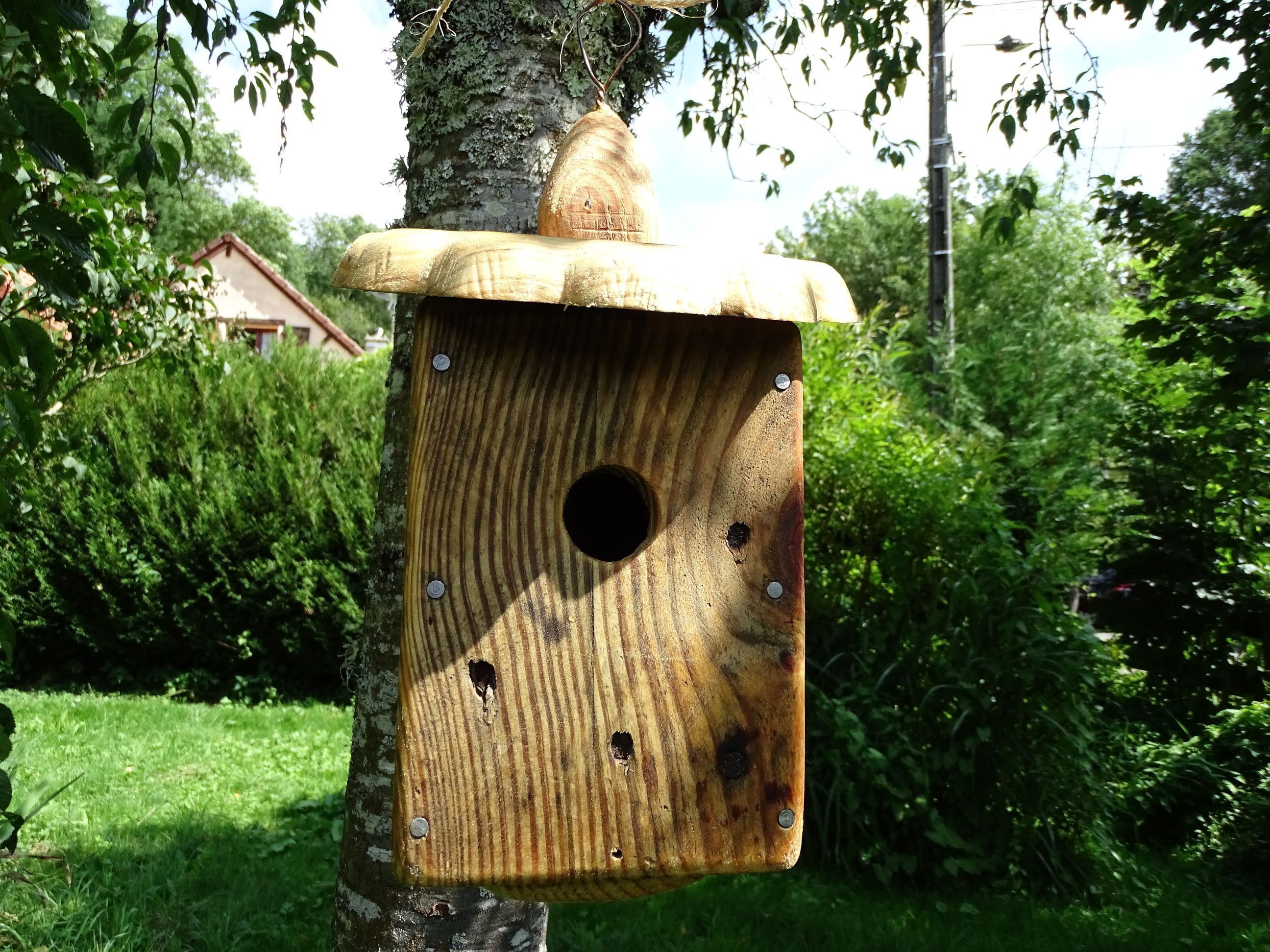 3pcs Nichoir pour Oiseaux Suspendu Exterieur Maison en Bois Nid pour  Oiseaux Moineau, Mésanges, Décoration Jardin Terrasse Balcon